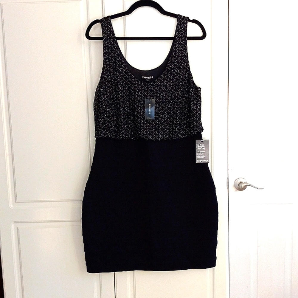 Express Black and Gray Mini Dress